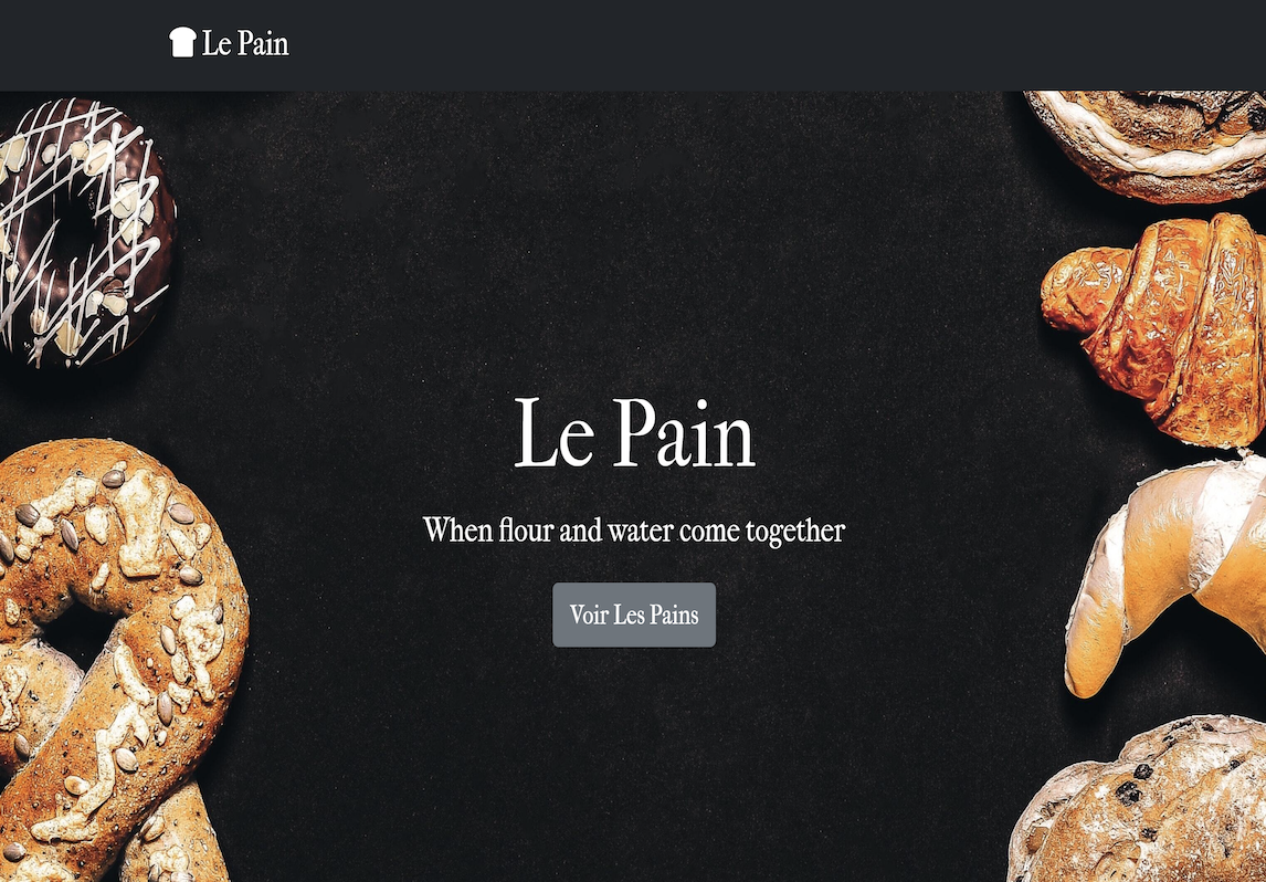 Image of the Le Pain Website project